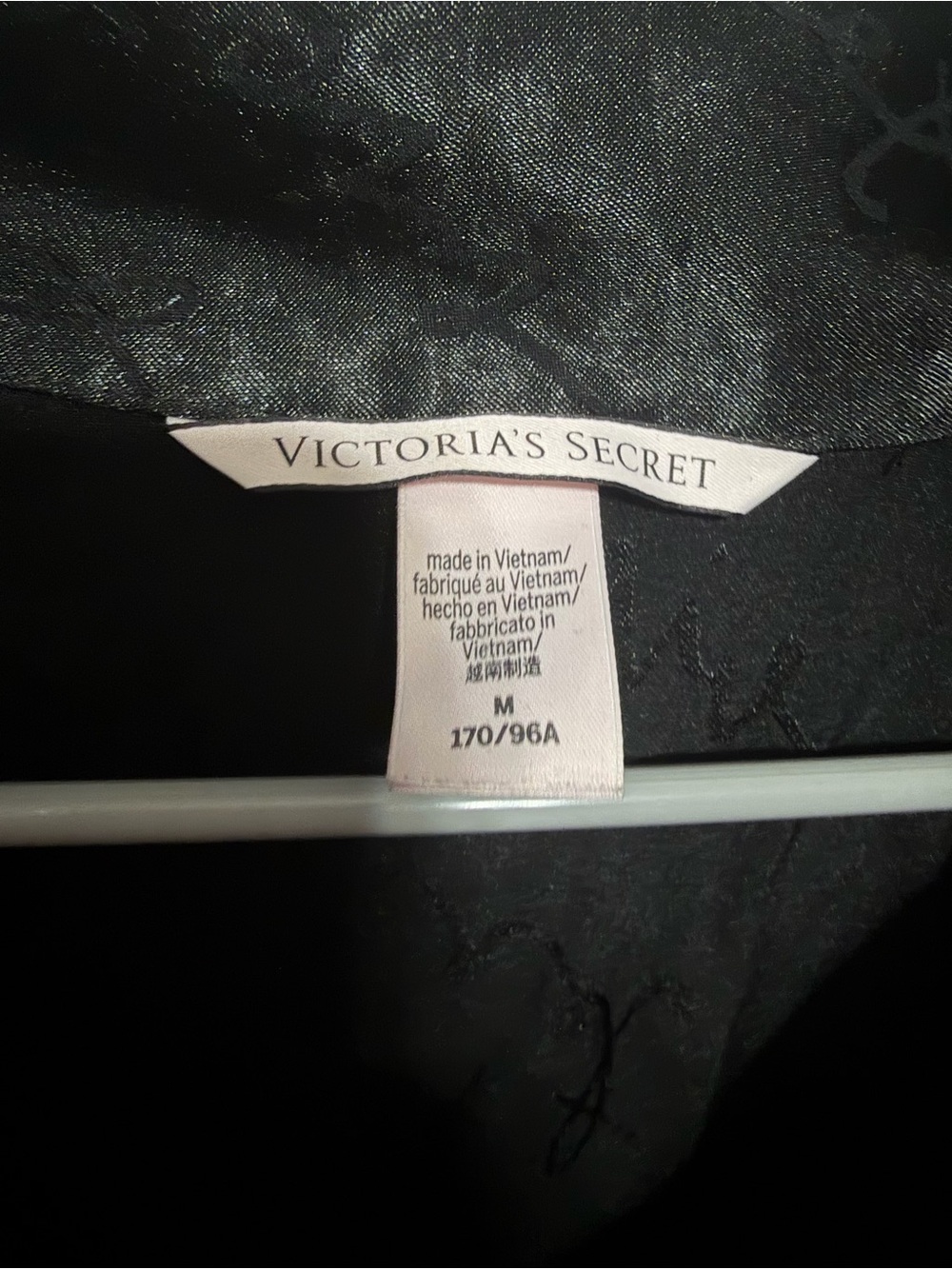 Victoria's Secret Black Satin Robe Top